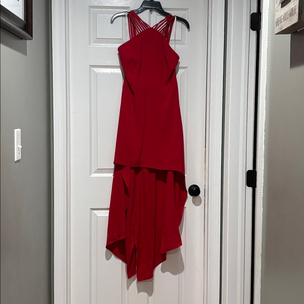 Halston Heritage High Low Vibrant Red Dress